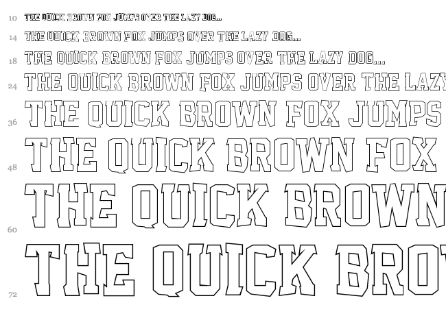 Outcast M54 font waterfall